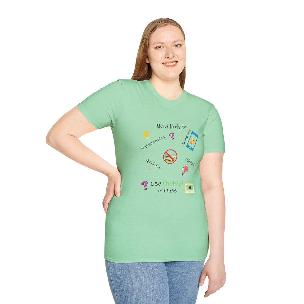 Thumbnail: AI T-Shirt On Point Trendy Funny Unique Quirky Back to School, Colors, Sizes
