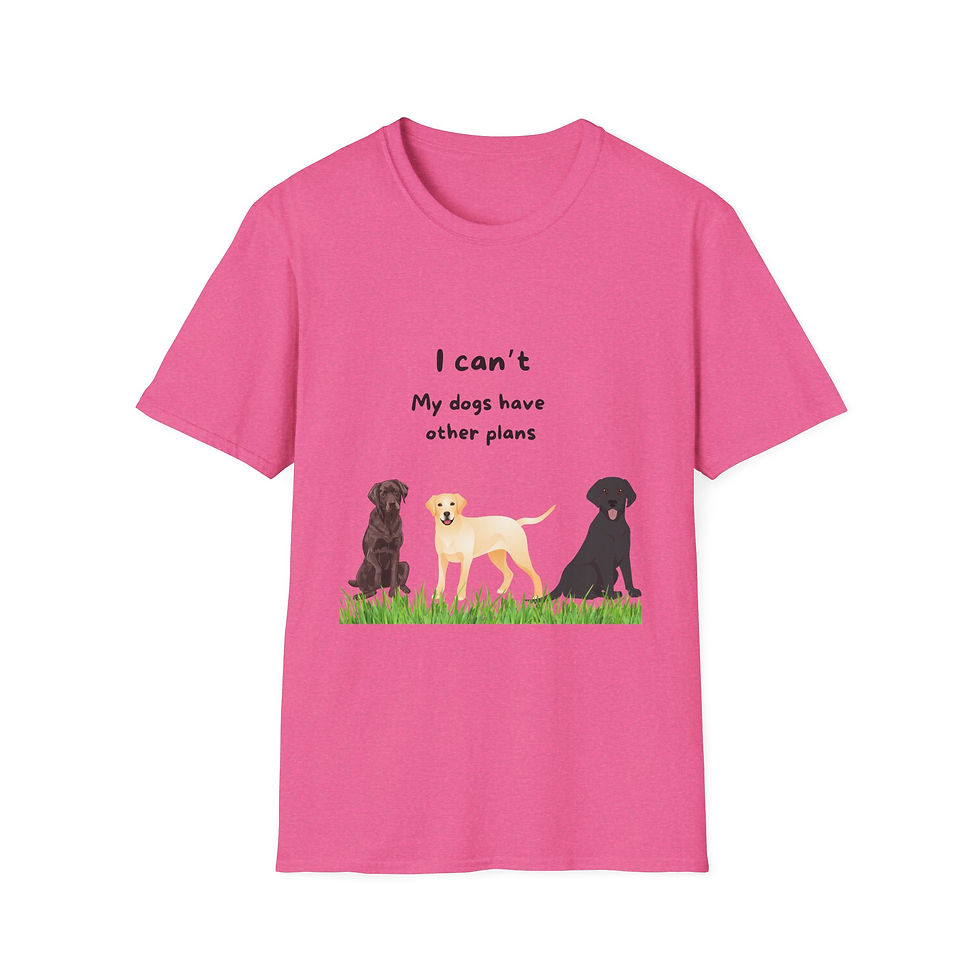 Thumbnail: "My dog has Plans" Unisex Softstyle T-Shirt Snarky, Fun,Many Colors, Funny, Gift