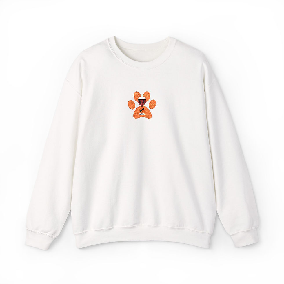 Thumbnail: Cozy Pet Paw Print and Wine Sweatshirt - Dog Lover Gift