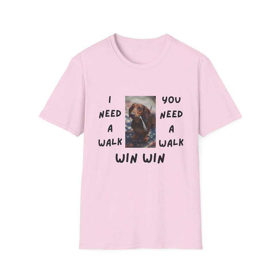 Thumbnail: Dachshound Win-Win Unisex T-Shirt, Funny Trendy stylish dog walking 