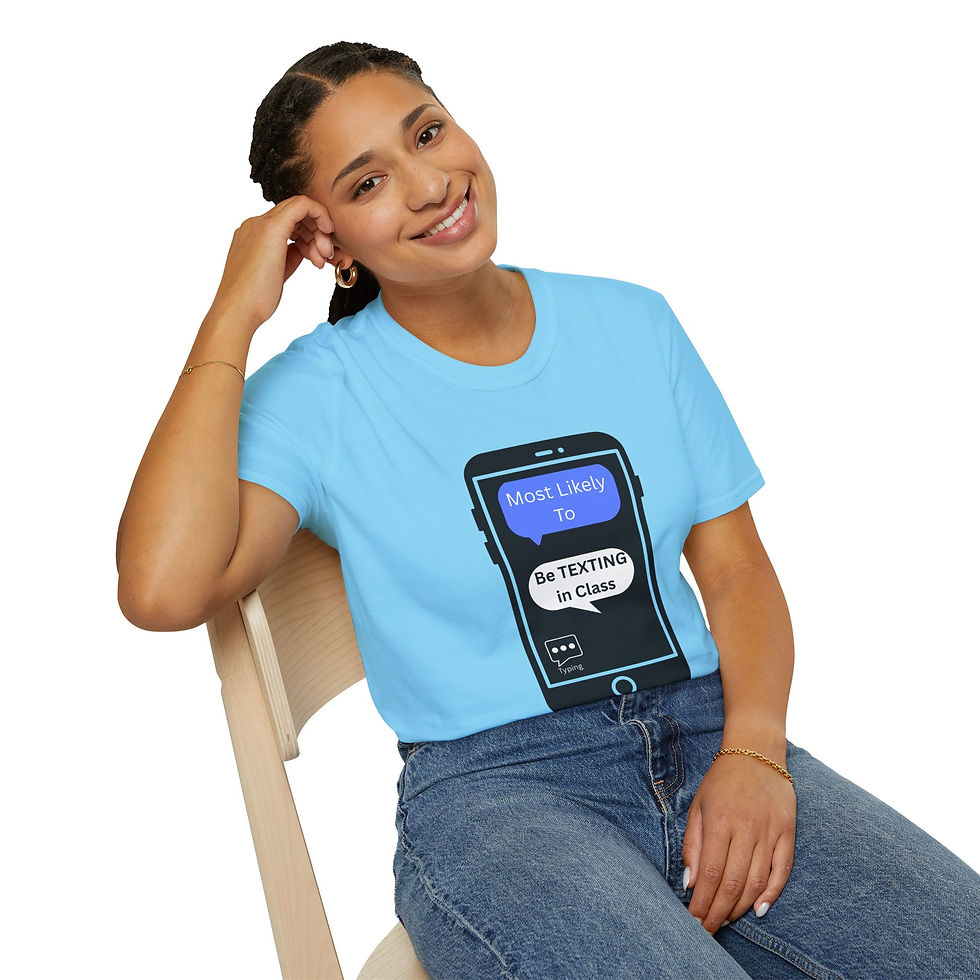 Thumbnail: Texting Tee Unisex T-Shirt - Funny, Back to School Trendy Funny, Unique, Quirky