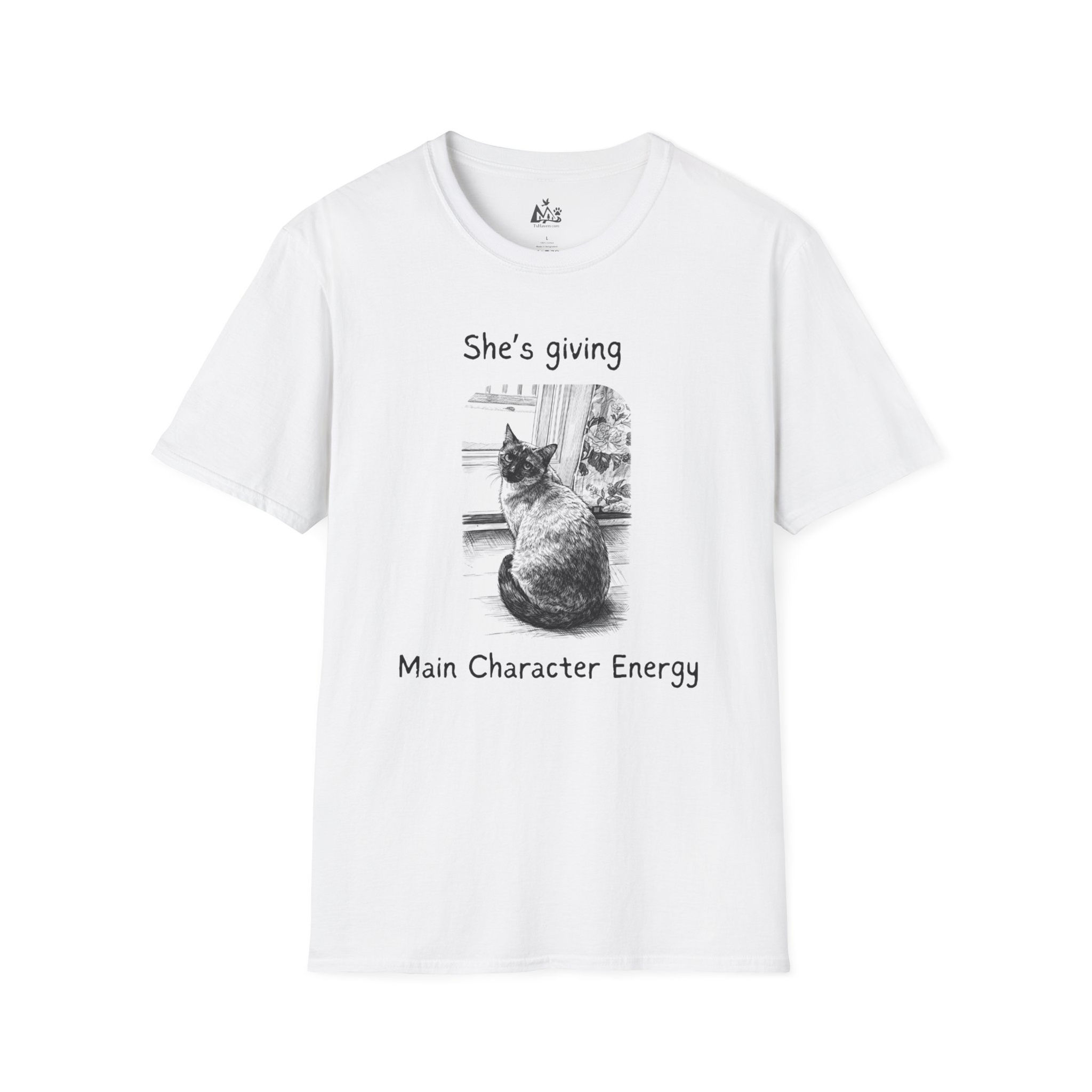 Main Character Energy Cat T-Shirt | Photo Graphic Tee, Feminine Vibe