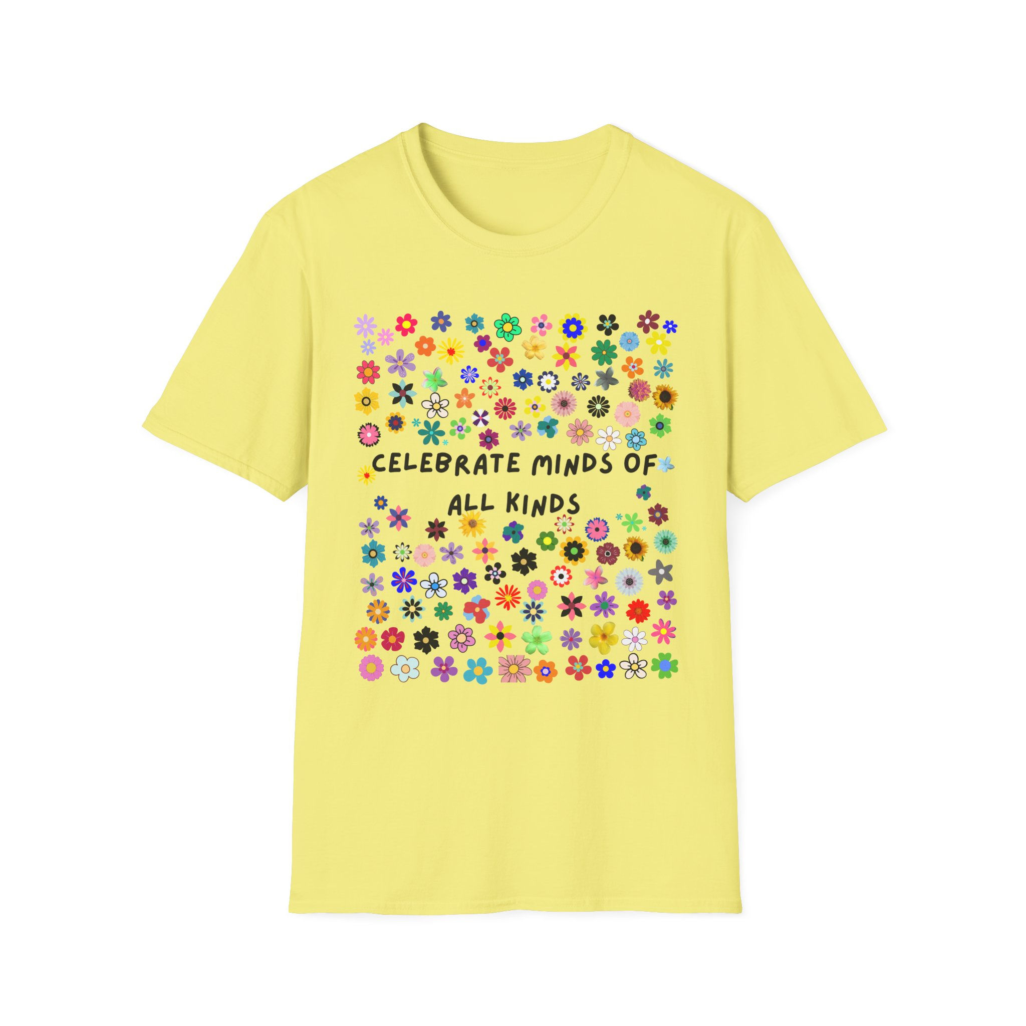 Celebrate Minds of All Kinds Floral Diversity and Inclusion T-Shirt