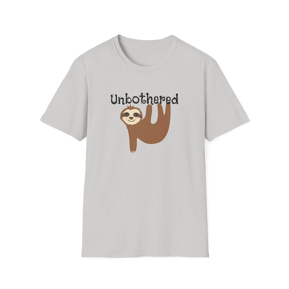 Thumbnail: Sloth Unisex T-Shirt, Unbothered Funny Trendy Casual Fashion Statement Gift