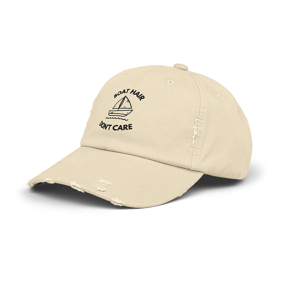 Thumbnail: Cap - Boat Hair Don't Care - Boating and Water Enthusiasts, Outdoor, Fun, Trendy