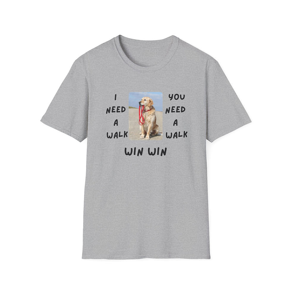 Thumbnail: Yellow Labrador Dog Lover Unisex T-Shirt - 'I need a walk' Funny Tee