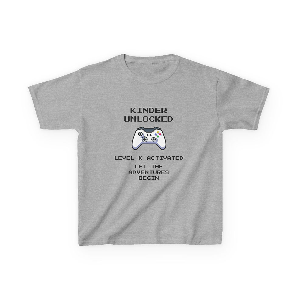 Thumbnail: Kids Gaming Tee - Unlocked Kinder - Back to School Fun - Unisex, Trendy Unique