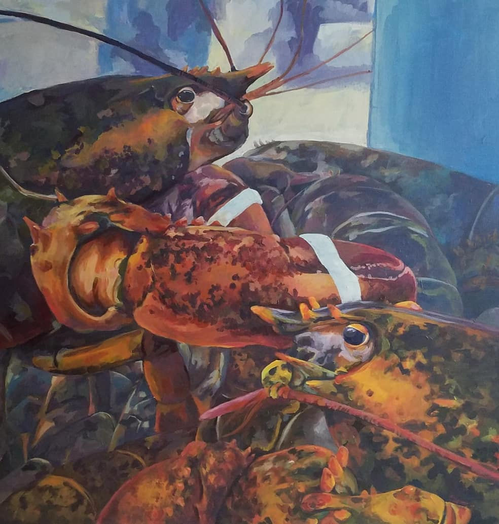 Grocery Store Lobster Postcard