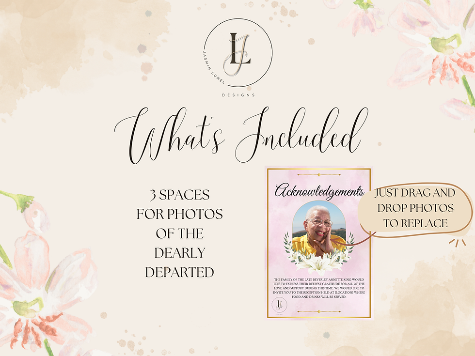 Thumbnail: Pink 4 Page Funeral Order of Service Programme, Floral A5 Booklet Template