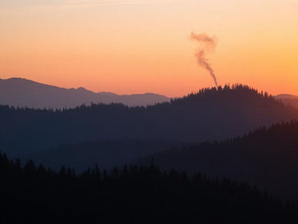 Distant smoke rising