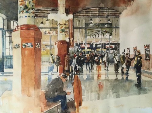 Painting sales, art purchase, original watercolor by Francesco Fontana