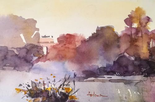 Painting sales, art purchase, original watercolor by Francesco Fontana