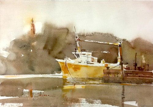 Painting sales, art purchase, original watercolor by Francesco Fontana