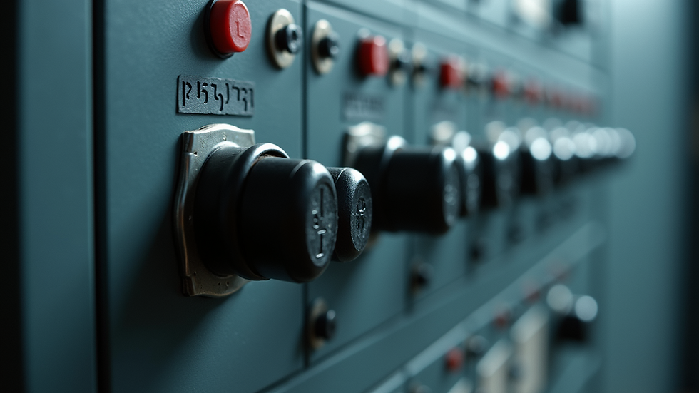 Close-up view of electrical panel with labeled circuit breakers