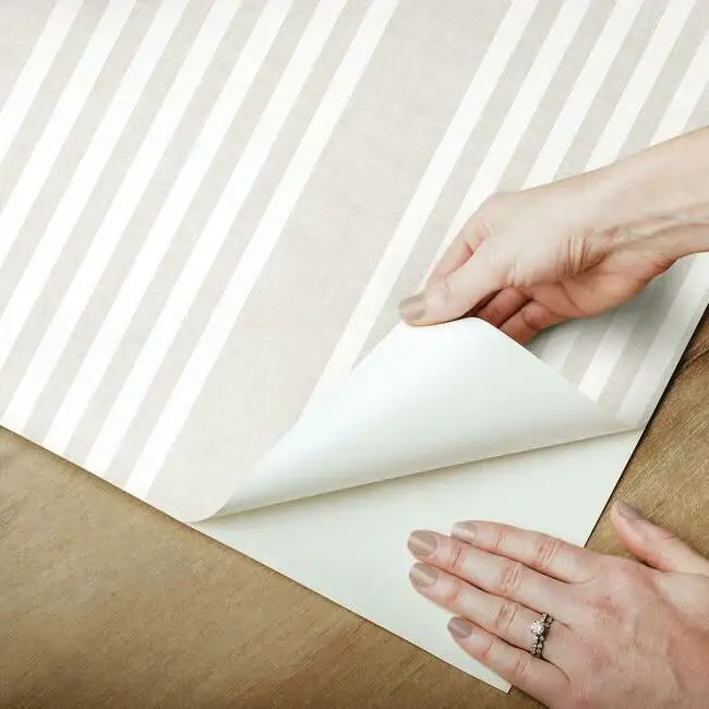 Thumbnail: linen lines peel and stick wallpaper