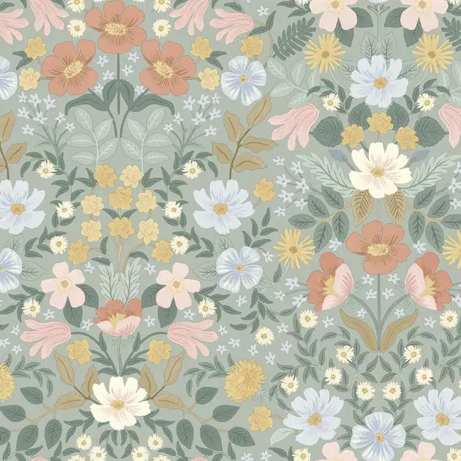 Thumbnail: pastel garden peel and stick wallpaper