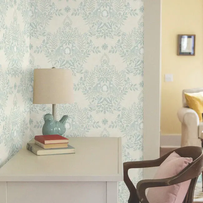 Thumbnail: whimsical woodland nursery girls peel and stick wallpaper