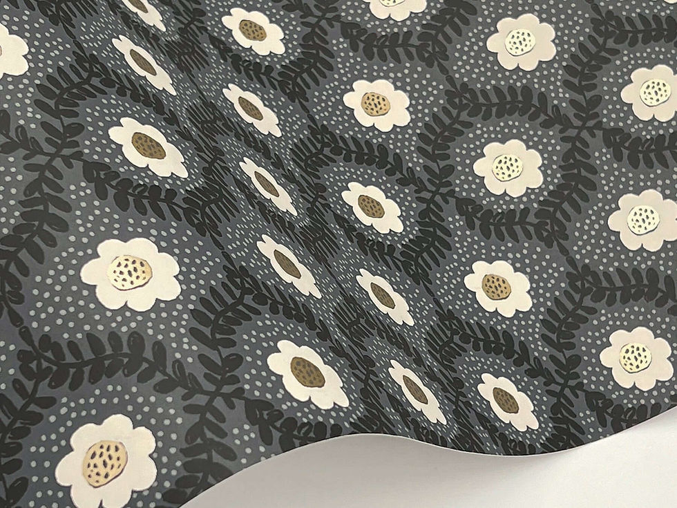 Thumbnail: black whimsical floral wallpaper