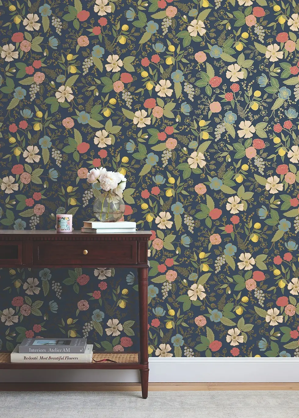 Thumbnail: floral 70''s peel and stick wallpaper