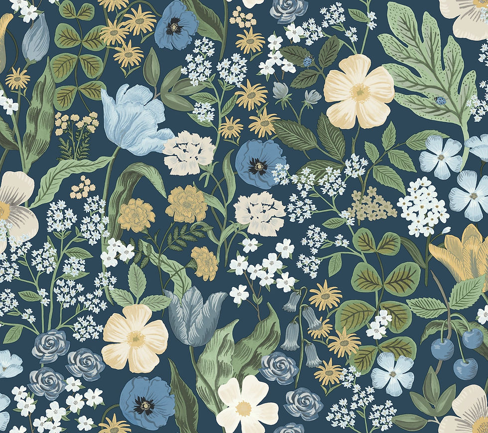 Thumbnail: botanical floral wallpaper navy