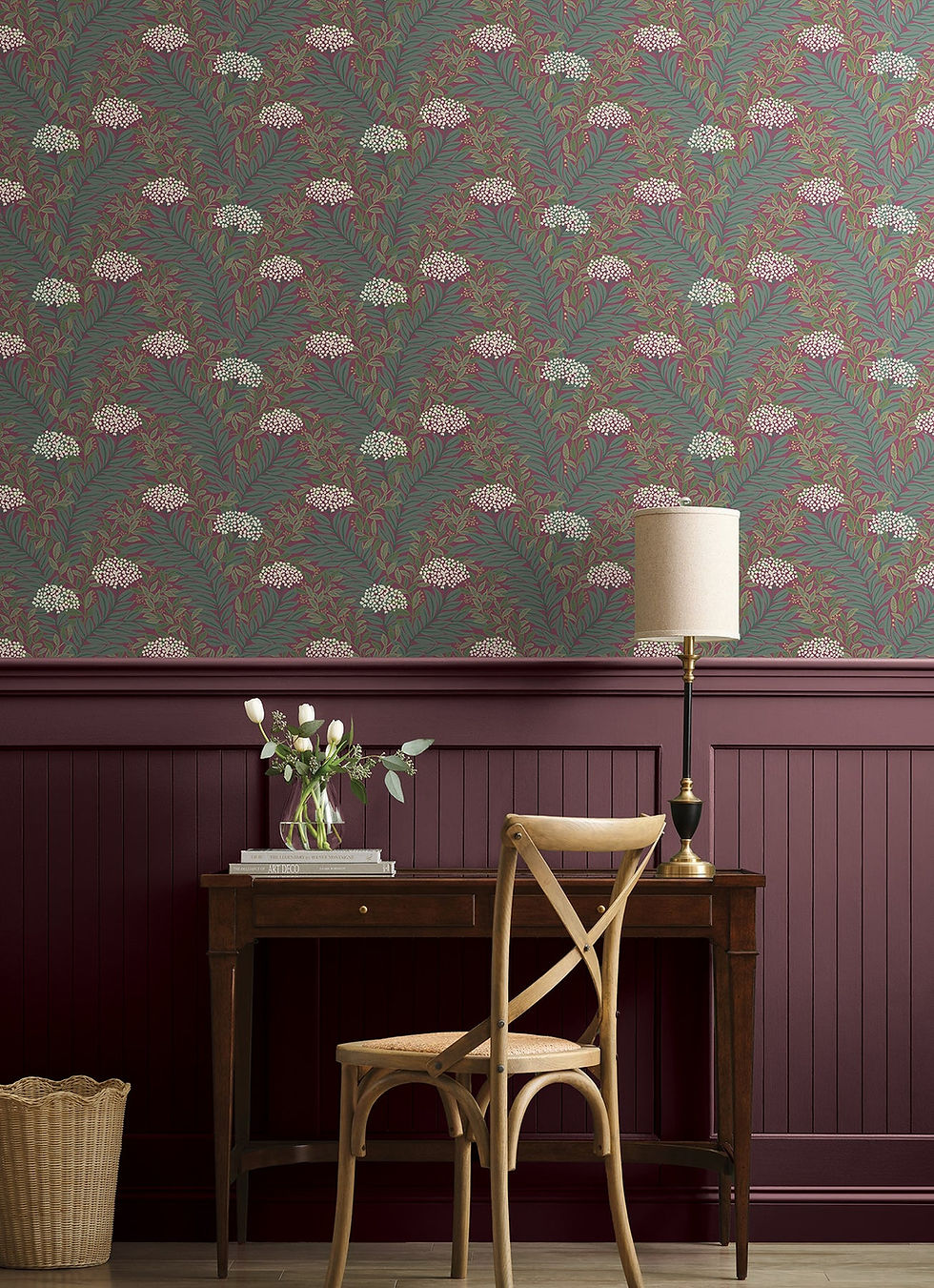 Thumbnail: whimsical botanical fern highgrove wallpaper red installed