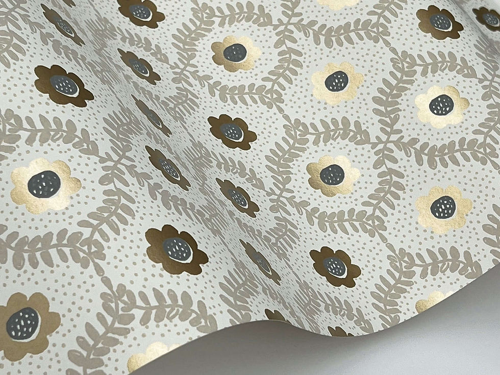 linen whimsical floral wallpaper