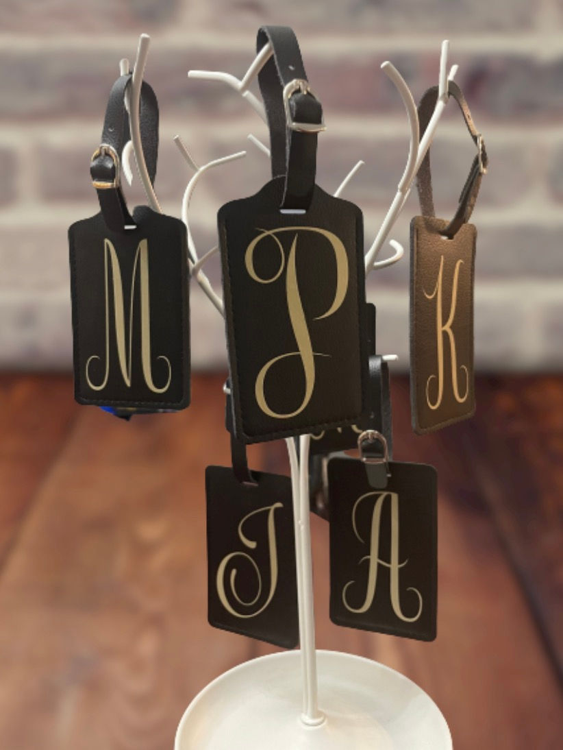 Thumbnail: Custom leather luggage tags 