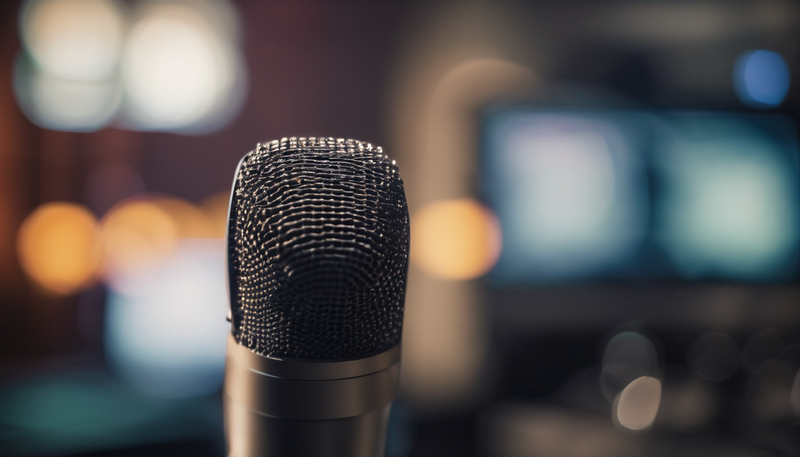 Bild auf dem ein Mikrophon in Nahaufnahme zu sehen ist