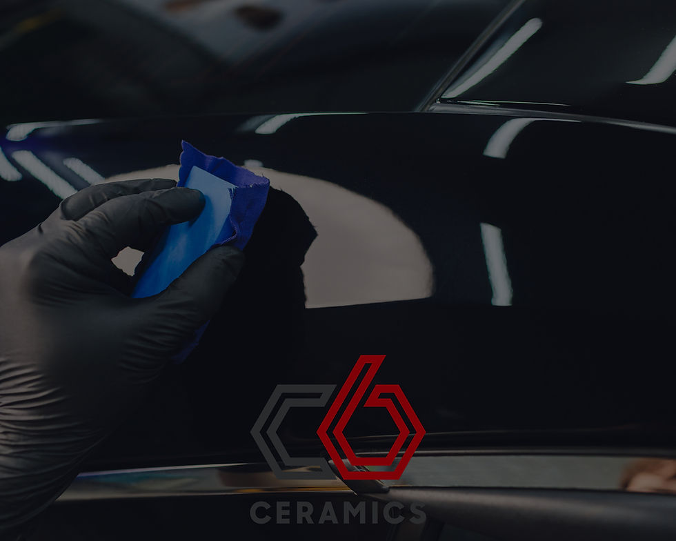 C6 Ceramics Coating application to black vehicle.