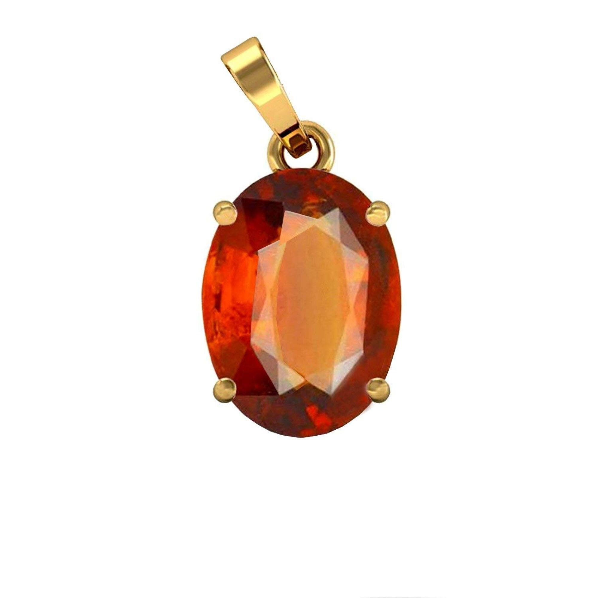 8 carat Natural Hessonite locket in Silver