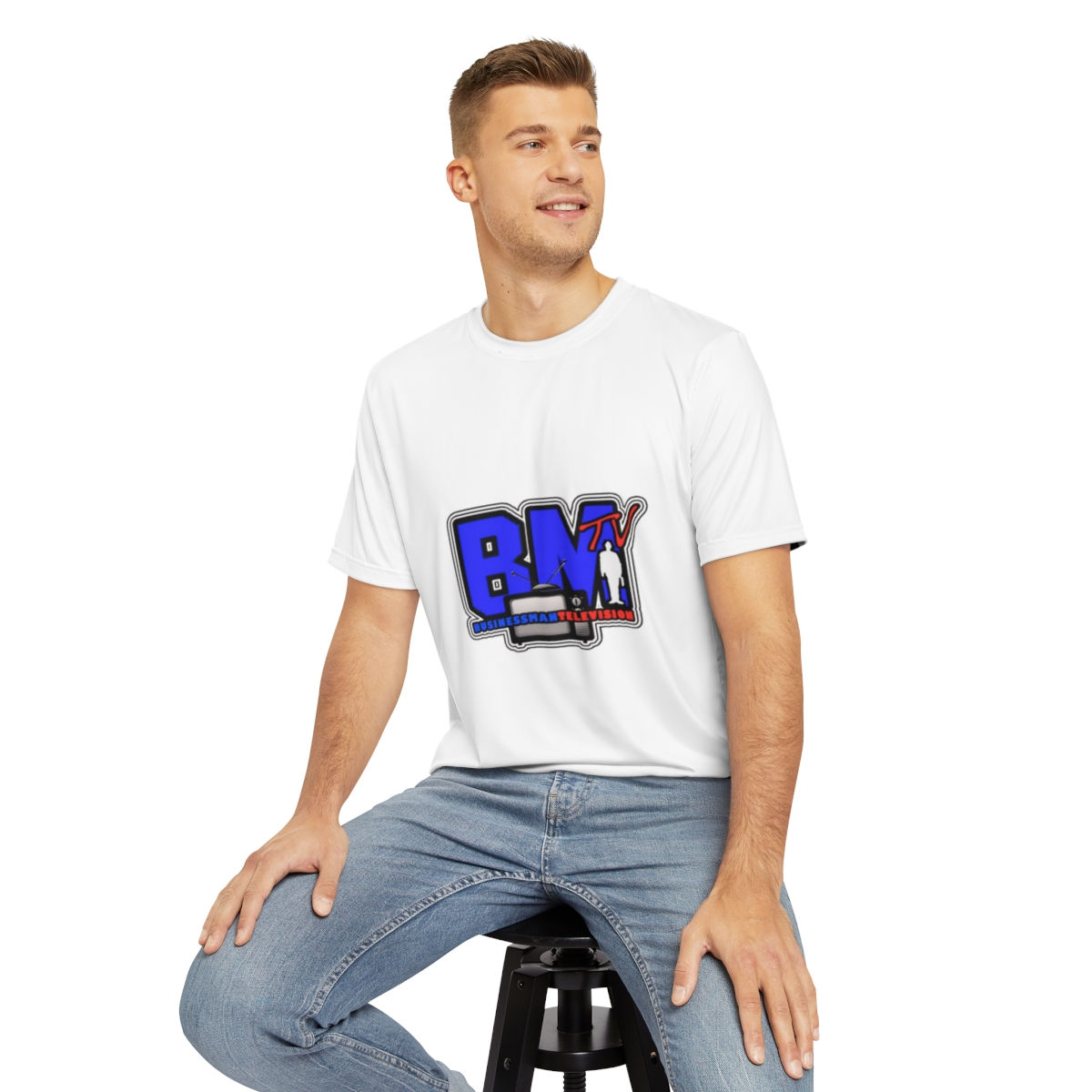 BMTV LLC Signature Logo Men's Polyester T-Shirt