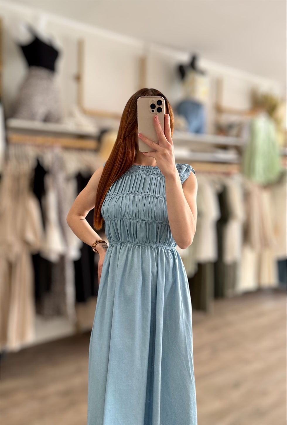 Miniature : ROBE LONGUE EFFET DENIM