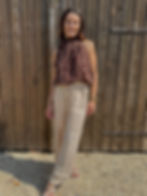 Pantalon fluide beige - Mademoiselle A