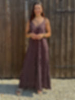 Robe longue chocolat à pois - Mademoiselle A