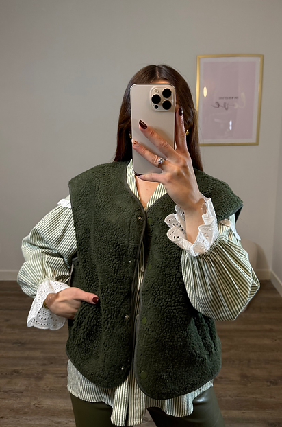 Gilet Cardigan Léger Marithé François Girbaud Kaki - Taille M 36/38 - Occasion