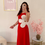 Miniature : ROBE ROUGE FLEUR NOEUD