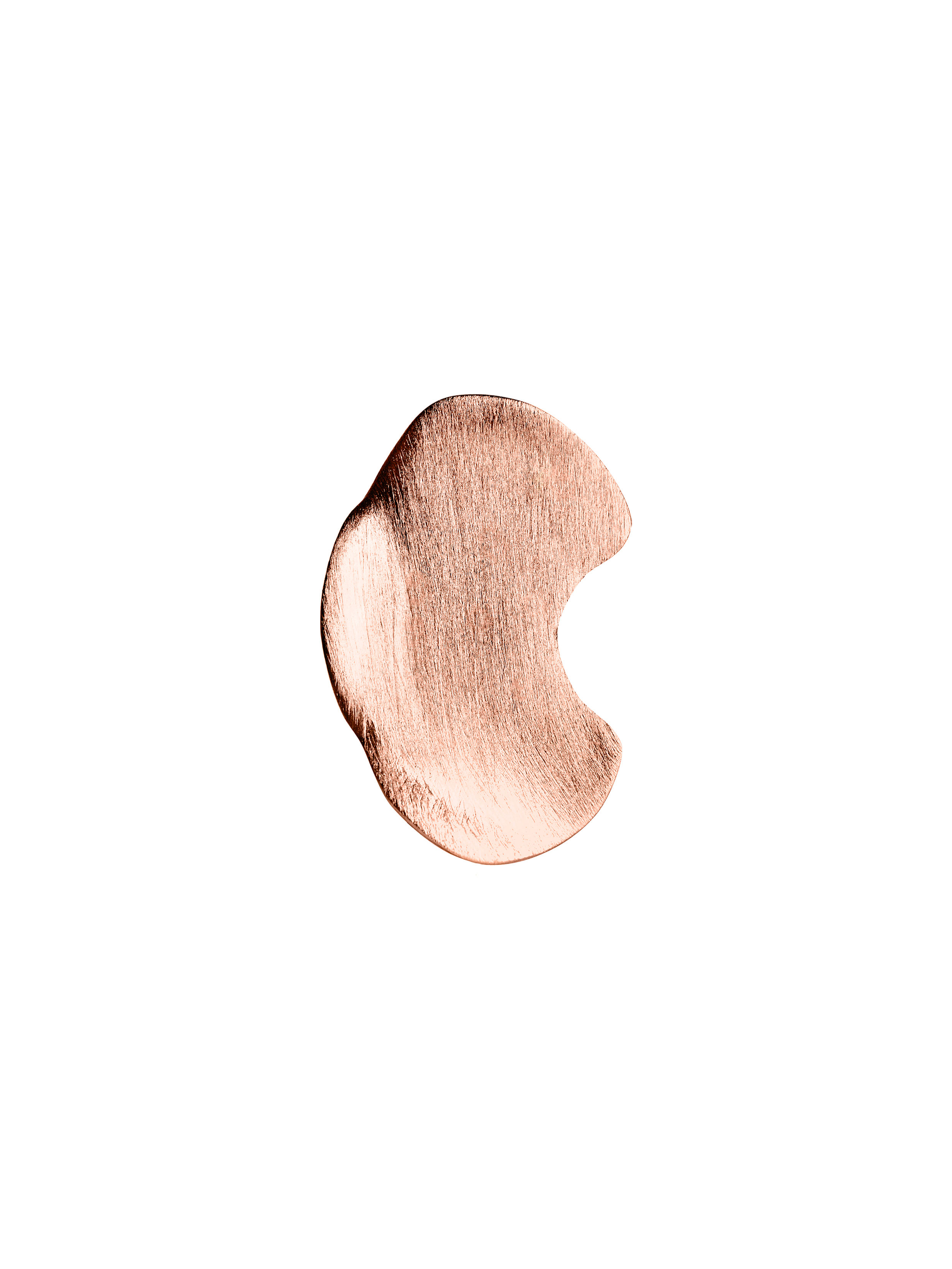 Minimalistická broušená brož v organickém designu v rose gold barvě