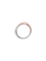 minimalistický snubní prsten z růžového zlata a stříbra