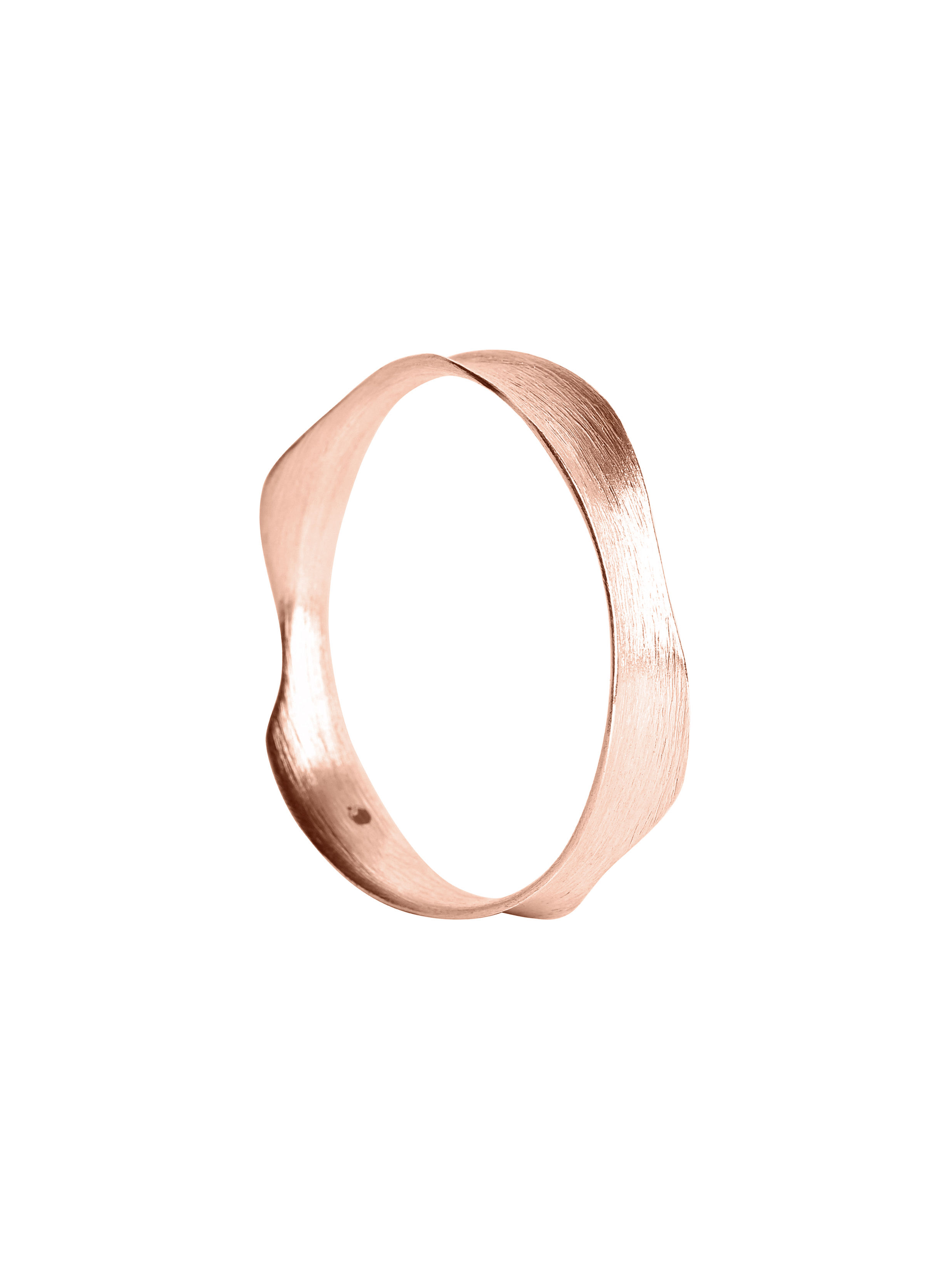 velký bangle náramek z růžového zlata s minimalistickým zvlněným designem