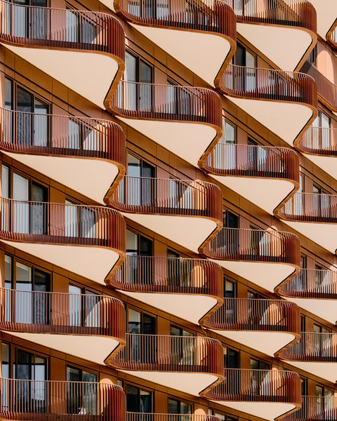 Aqualuna exterior in Toronto of repeating balconies