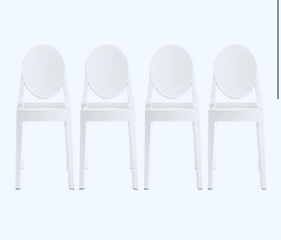 White ghost chairs
