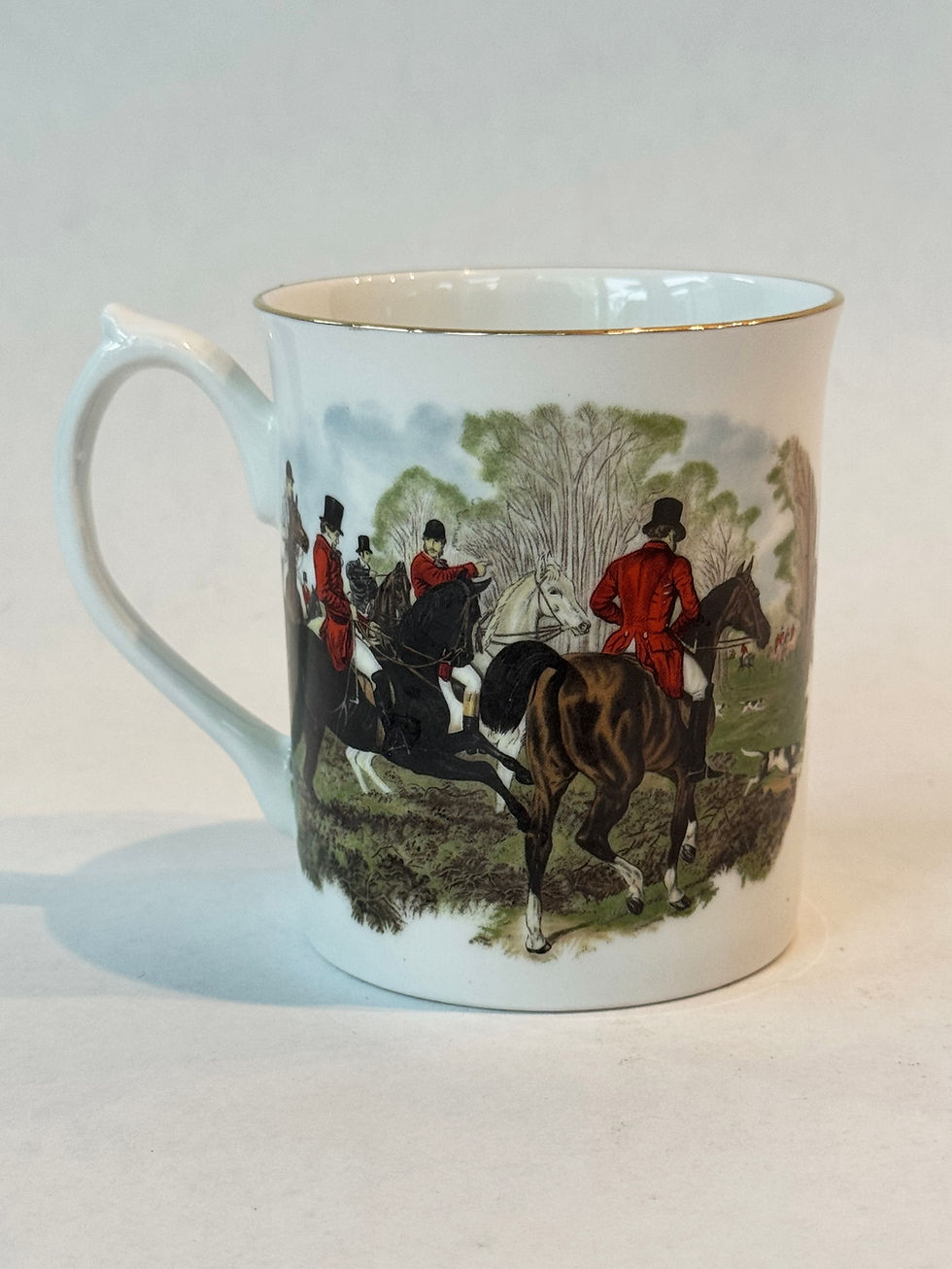 Thumbnail: Elizabethan Staffordshire Fine Bone China Mug Tally Ho Fox Hunt