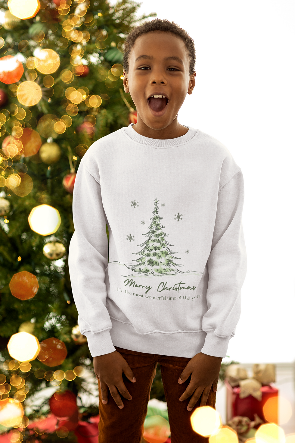 Thumbnail: Merry Christmas Tree Crewneck Sweatshirt- It’s The Most Wonderful Time of Year!