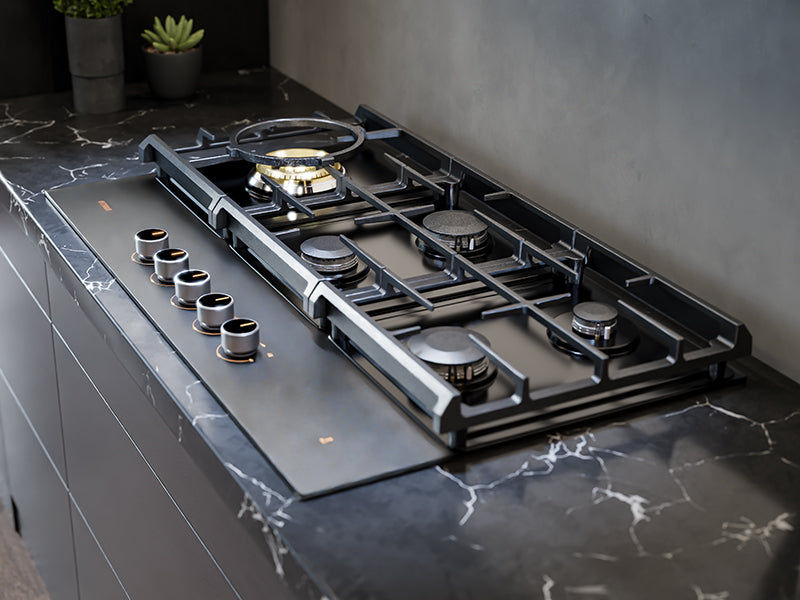 36" Anti-glare Glass Tri-Ring Gas Cooktop Series | GLG36501 — Fotile Appliances
