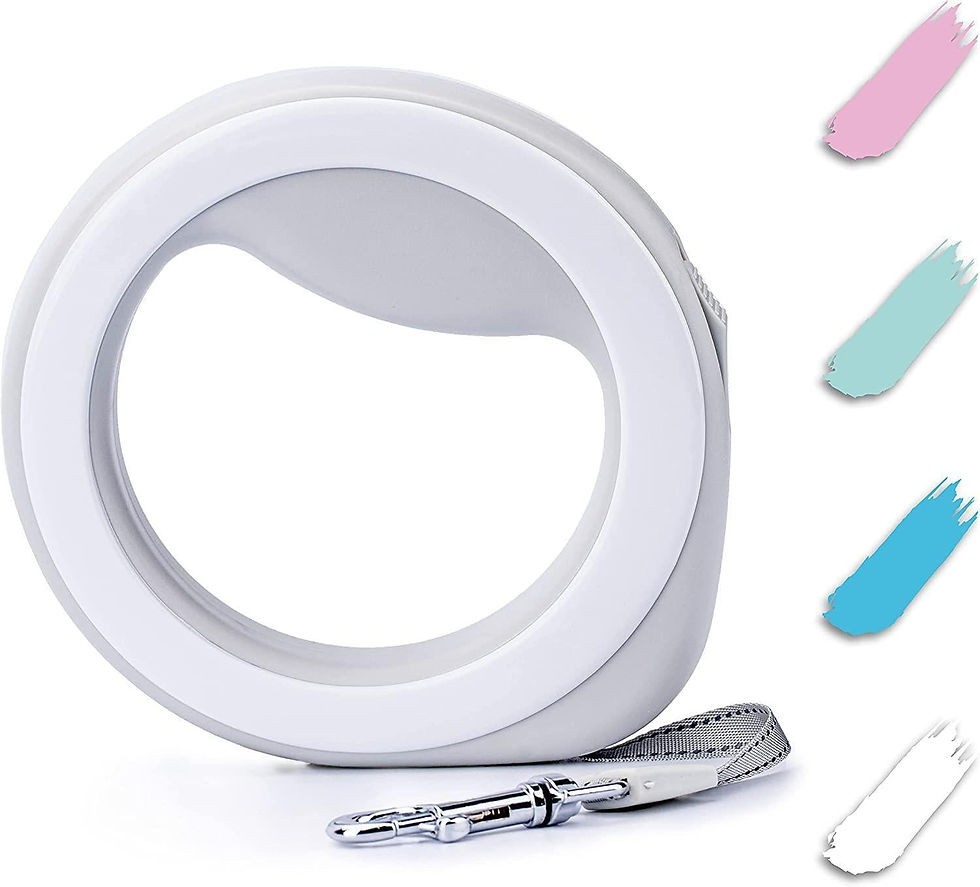 Thumbnail: White Hands Free Retractable Dog Leash for Small Medium and Large Dogs 9.5 Ft