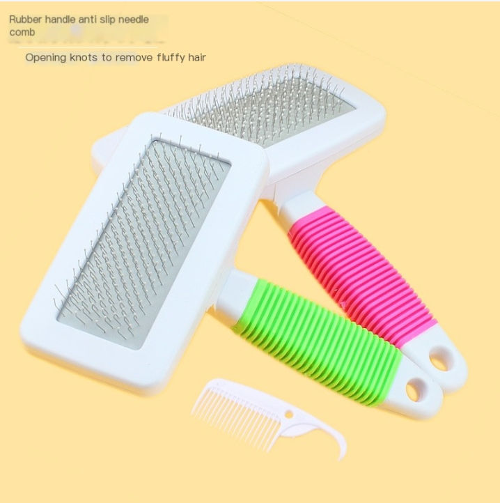 Pet Massage Steel Needle Comb Handle