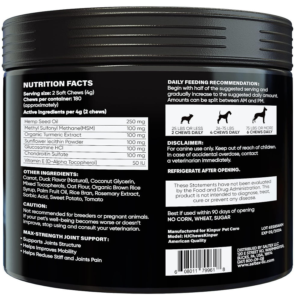 Thumbnail: Glucosamine for Dogs Functional Dog Joint Supplement with Chondroitin Msm Hemp