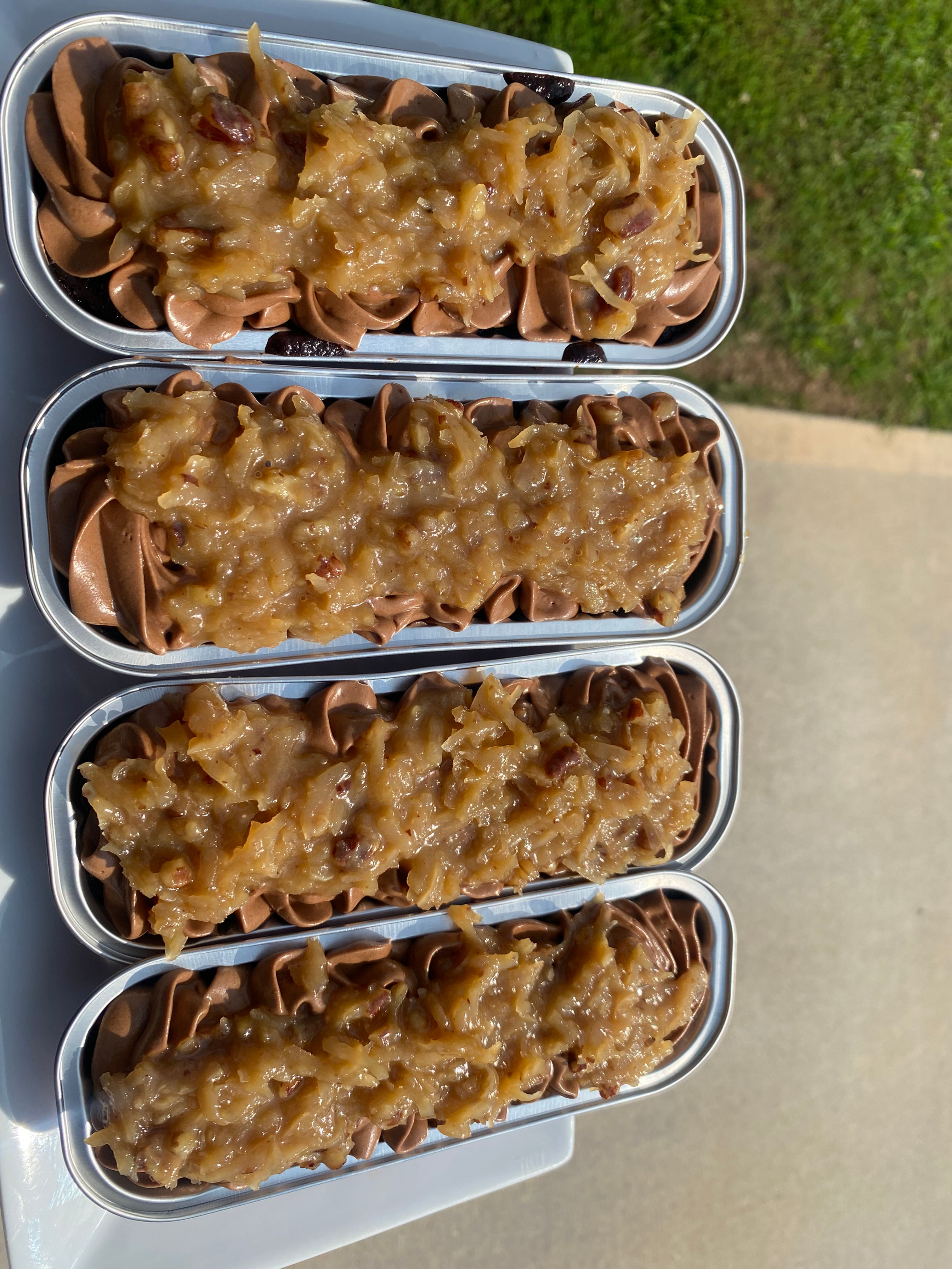 German Chocolate Mini Loaf Cakes