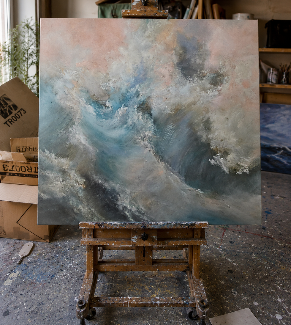 Thumbnail: Softening the storm - an original oil painting by Alison Johnson 