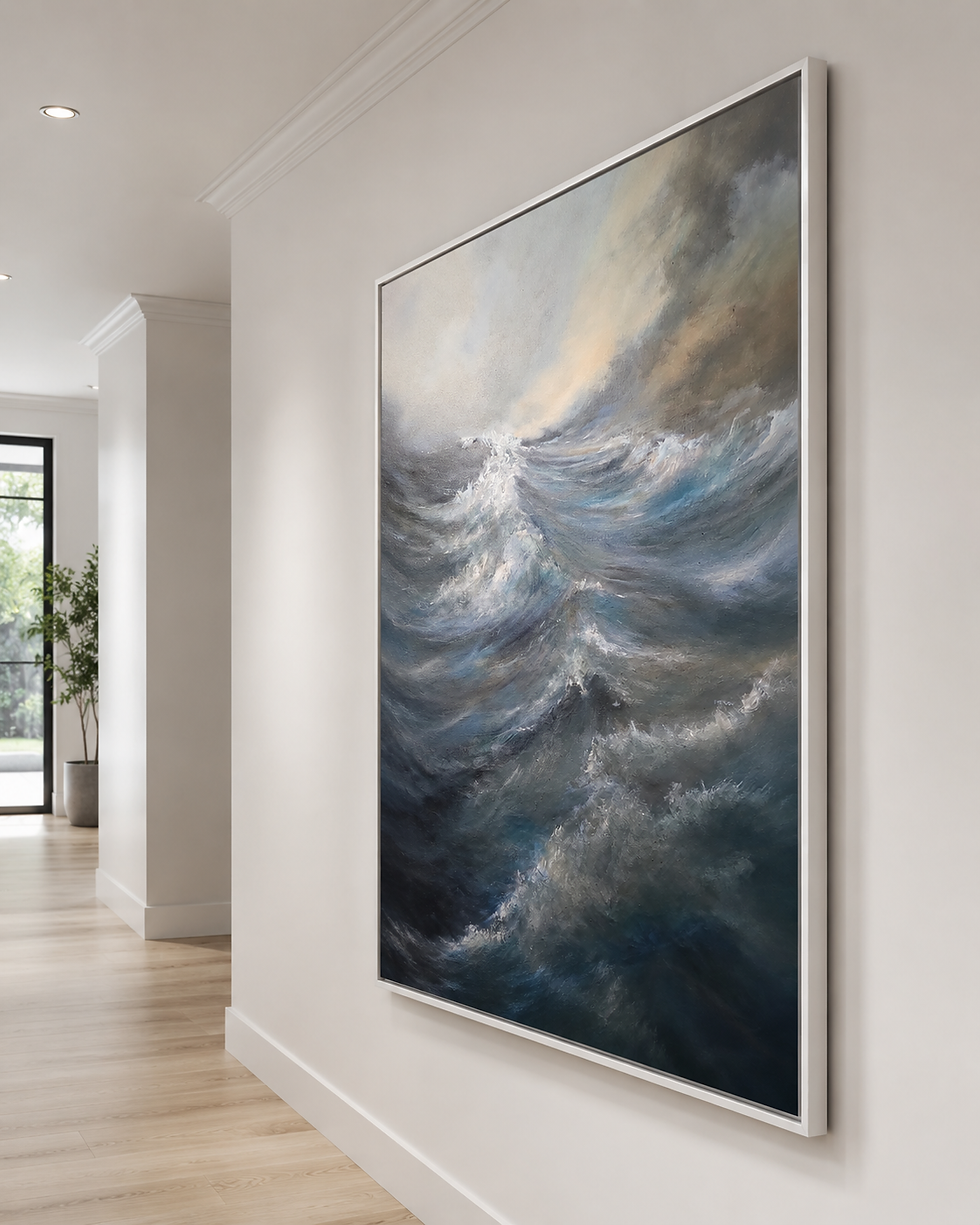 Thumbnail:  Tides of Silence - an original oil painting by Alison Johnson 